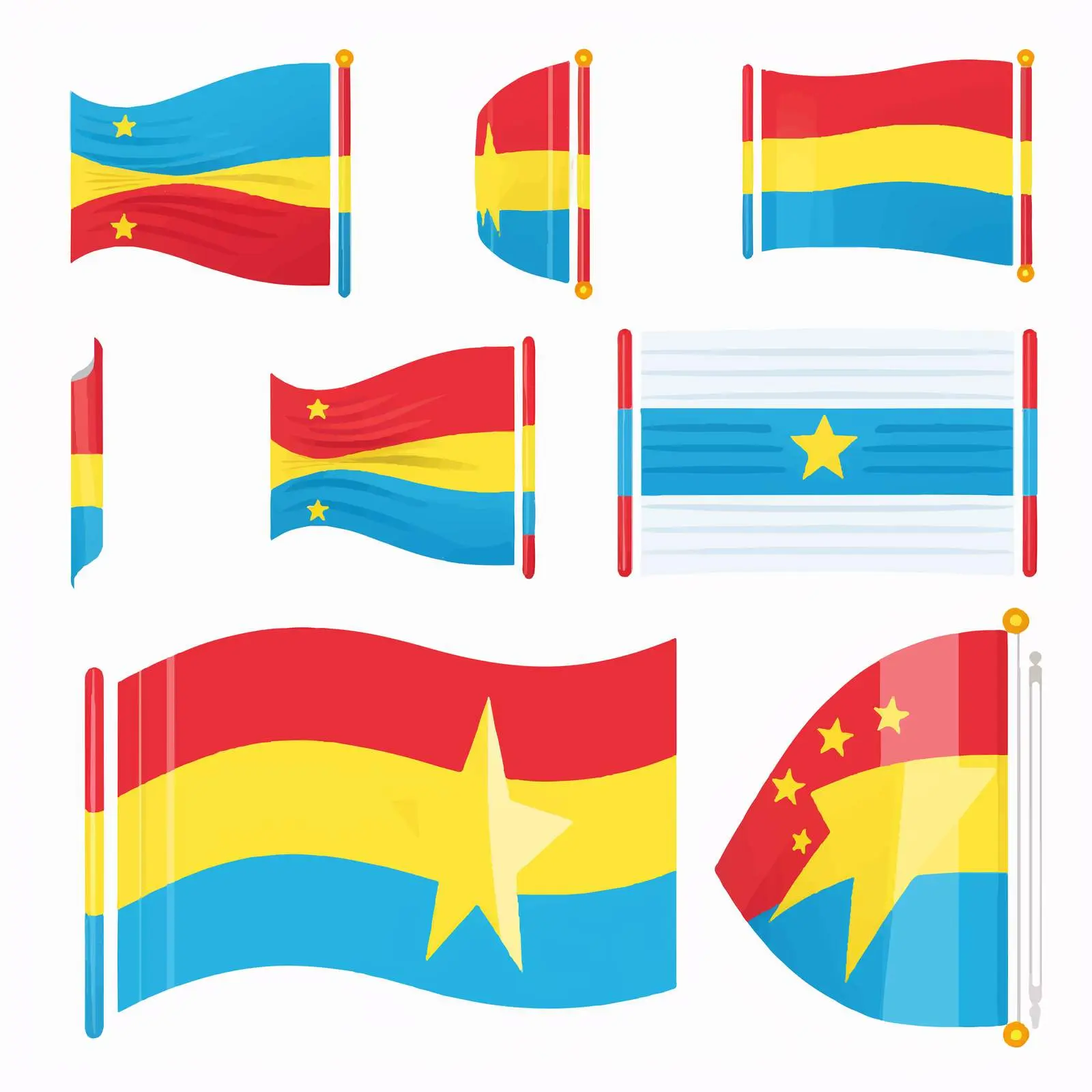 Colorful National Flag Clip Art Set — free download from Dotvec