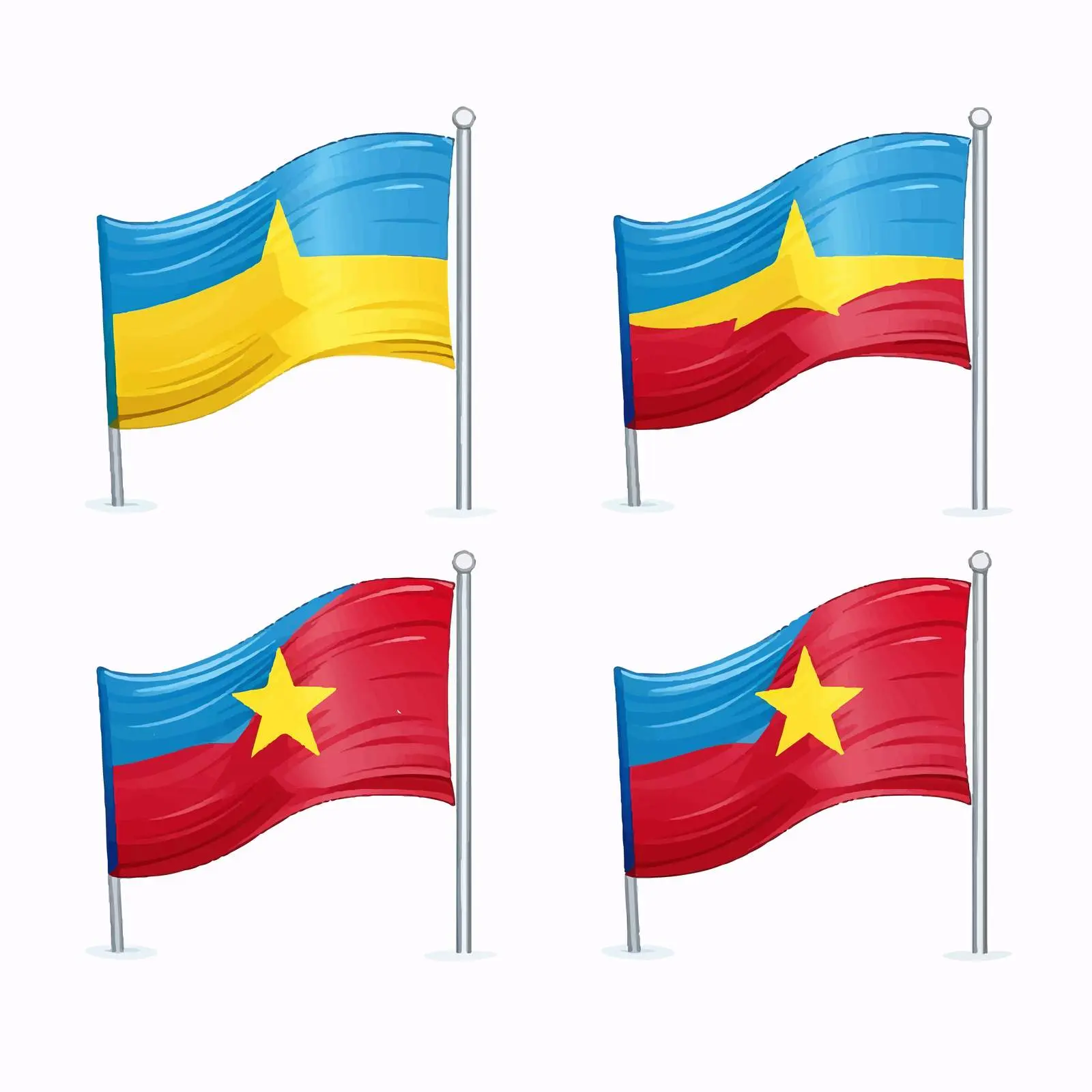 National Flag Colorful Clip Art Set — free download from Dotvec