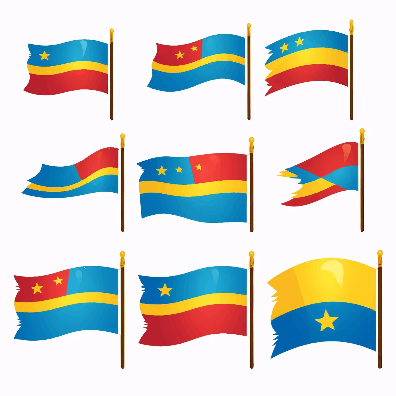 Colorful National Flag Clip Art Set — free download from Dotvec