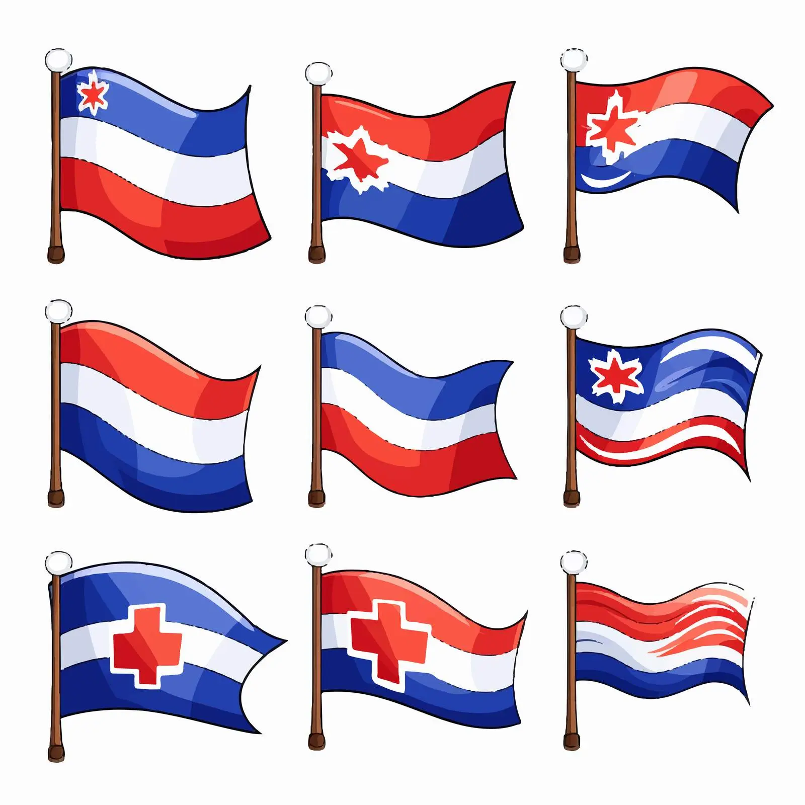 Colorful National Flag Clip Art on White Background — free download from Dotvec