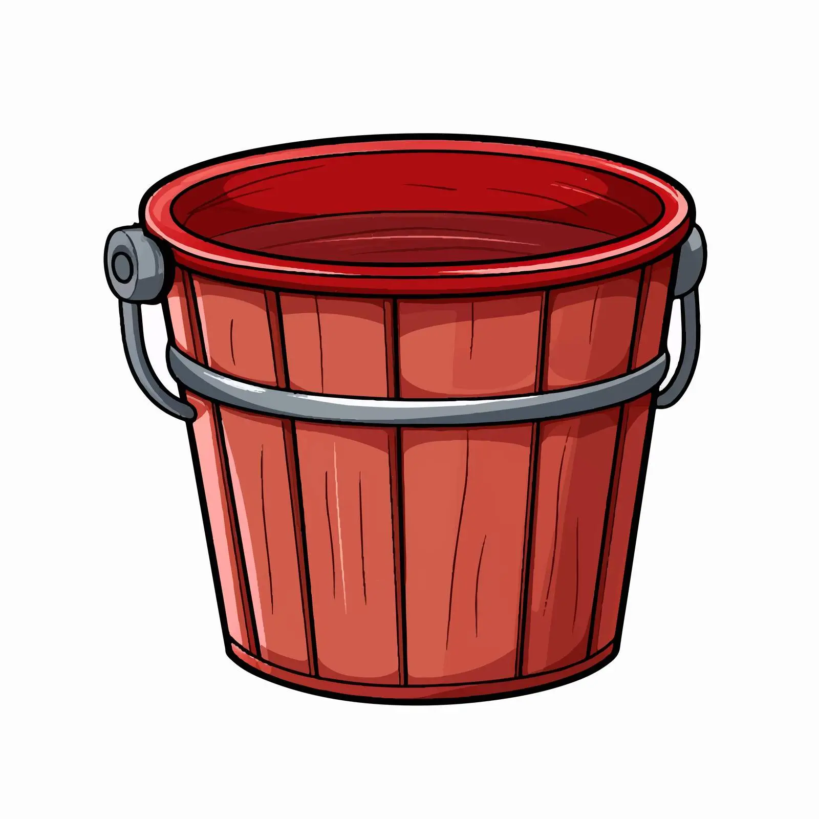 Cartoon Clipart of a Bucket Vector — free download from Dotvec