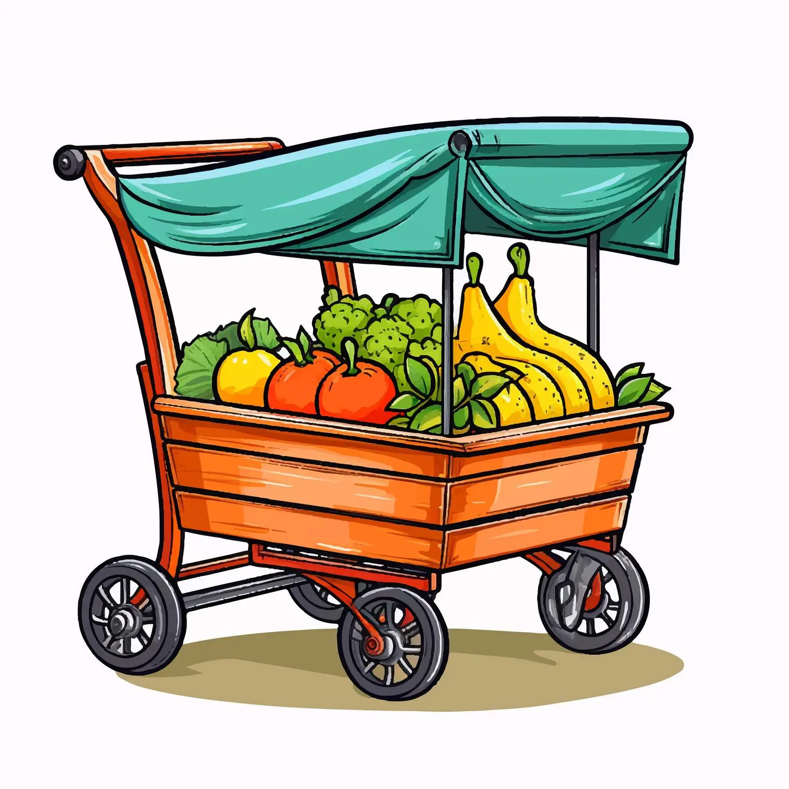 Cartoon Style Vector of a Cart — free download from Dotvec