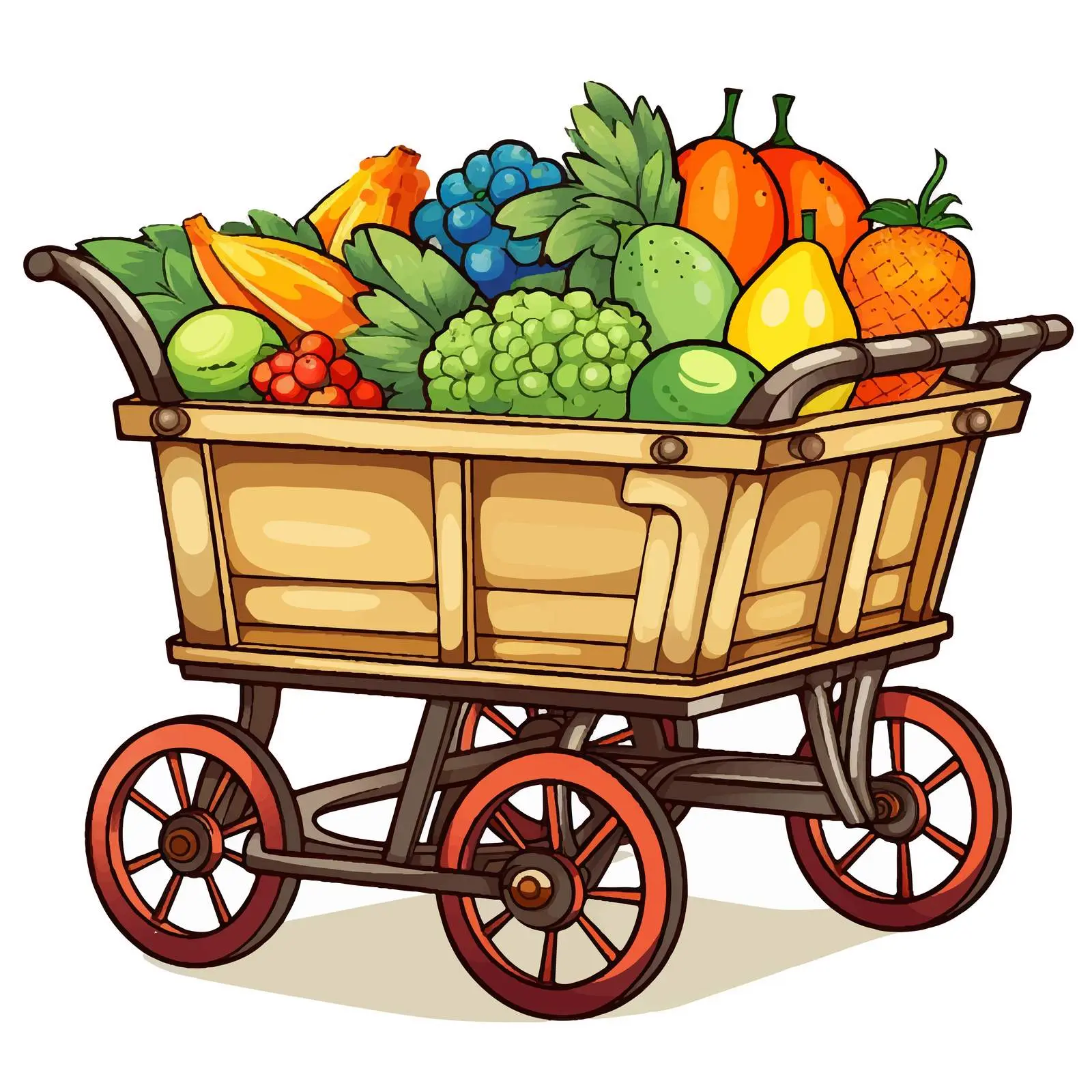 Cartoon Style Vector of a Cart — free download from Dotvec