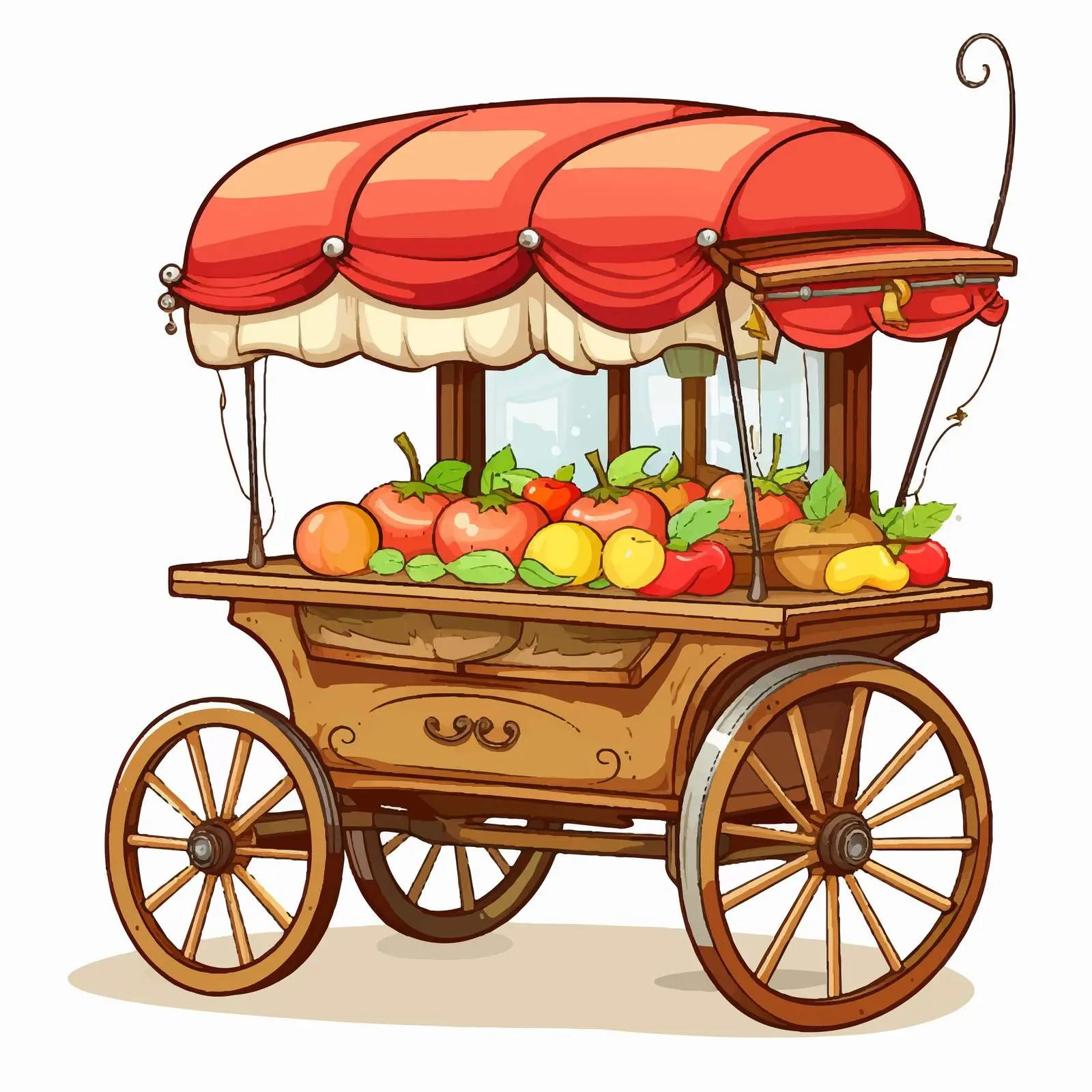 Cartoon Style Clipart of a Colorful Cart — free download from Dotvec