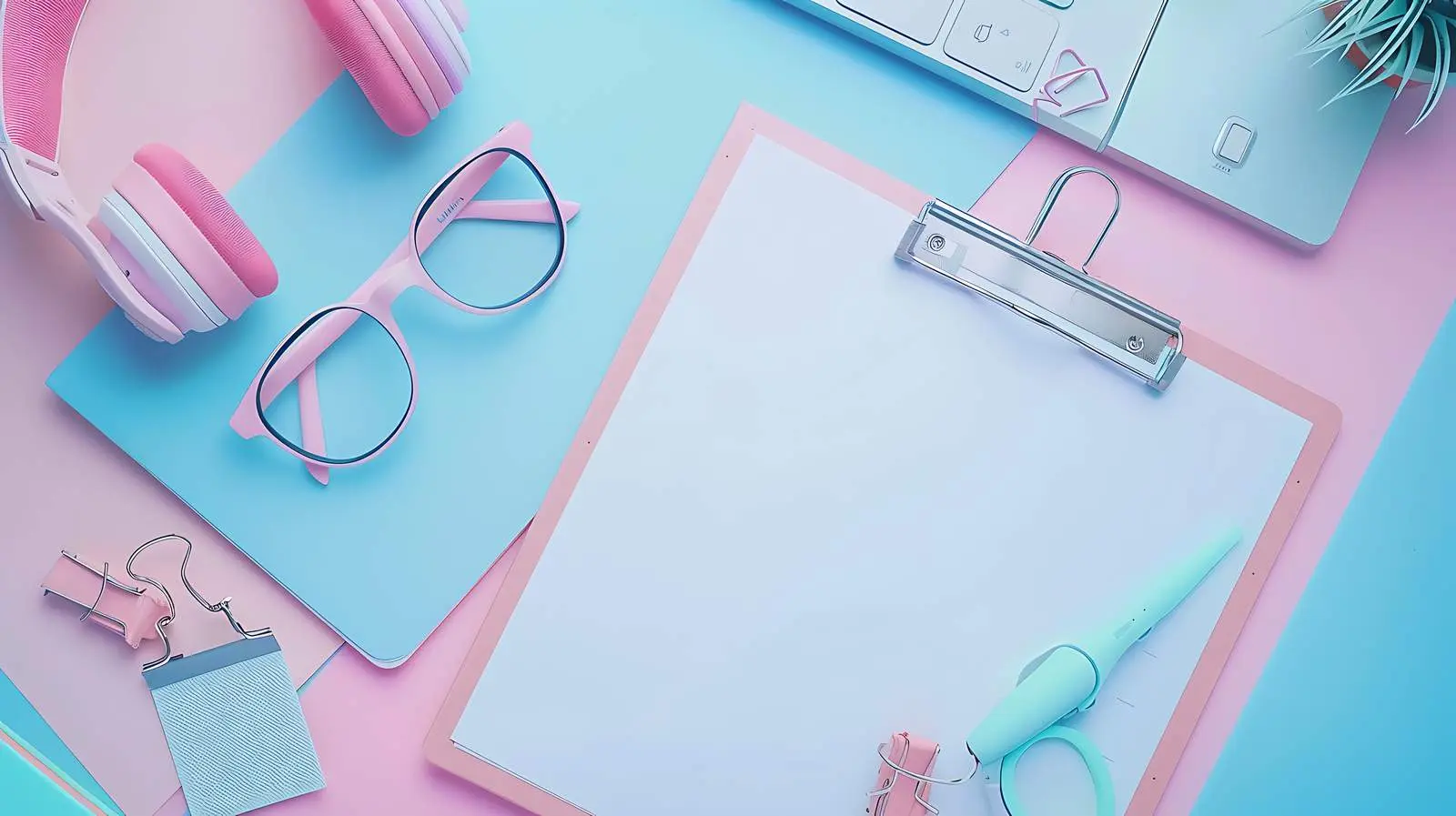 Wireless Headphones and Glasses on Pastel Background – free audio image from Dotvec