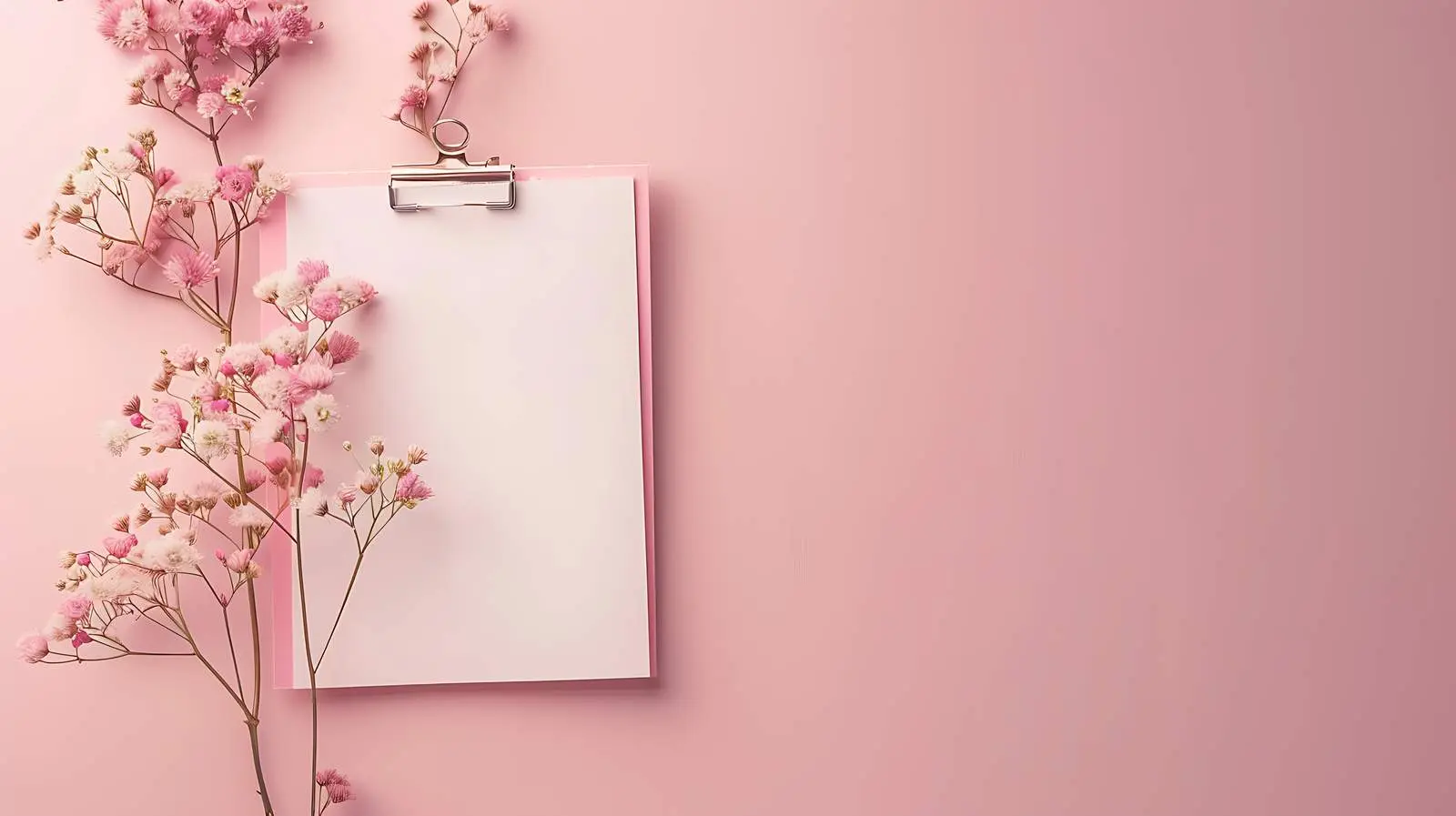 Clipboard Pad with Flower Buds on Pastel Background — free download from Dotvec
