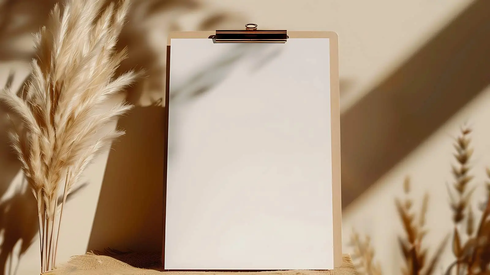 Clipboard Pad Mockup with Pampas Grass — free download from Dotvec