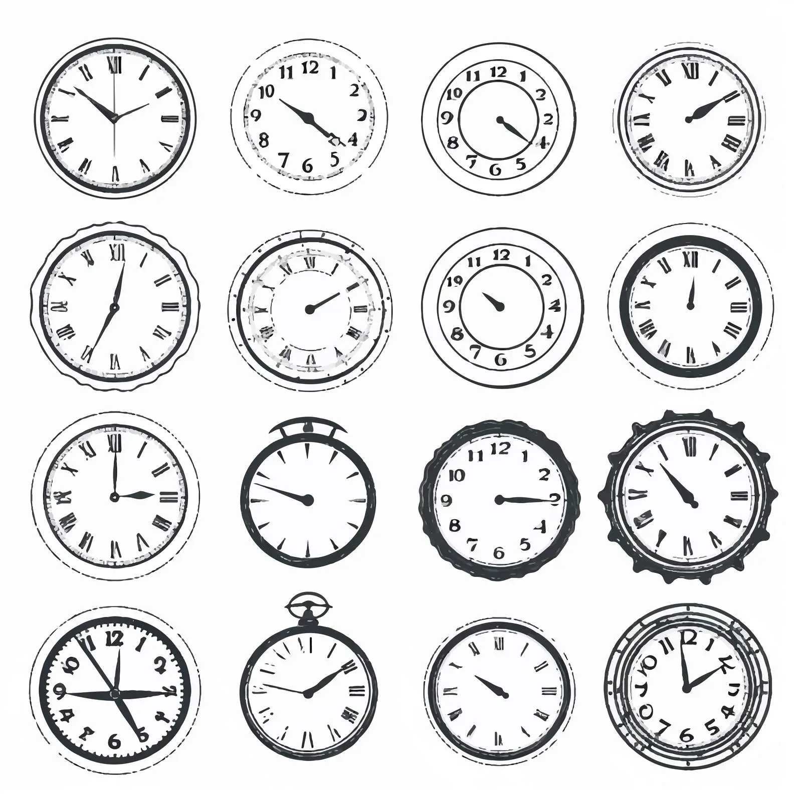 Vintage and Modern Clock Faces Set – free watch face image from Dotvec