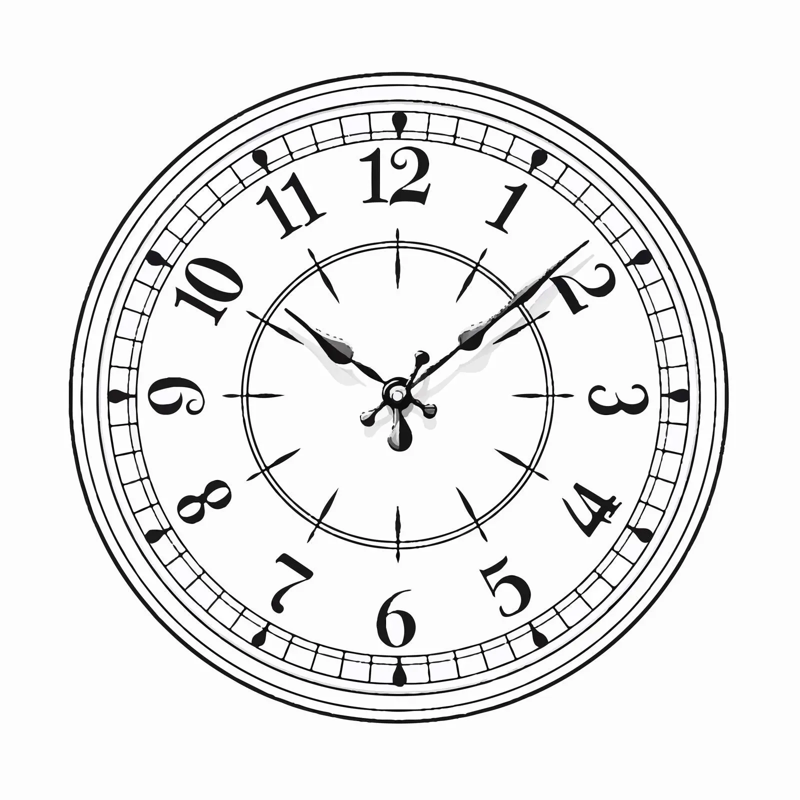 Minimalist Clock Line Vector Illustration — free download from Dotvec