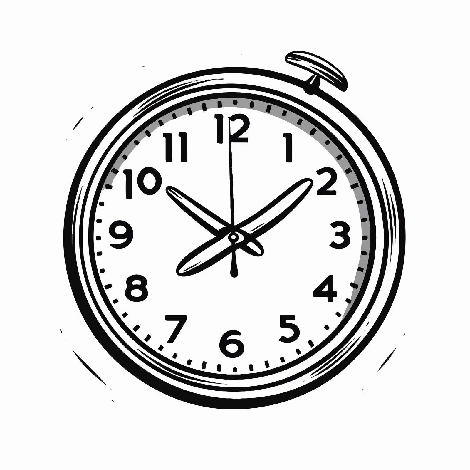 Clock Line Vector Illustration on White Background — free download from Dotvec