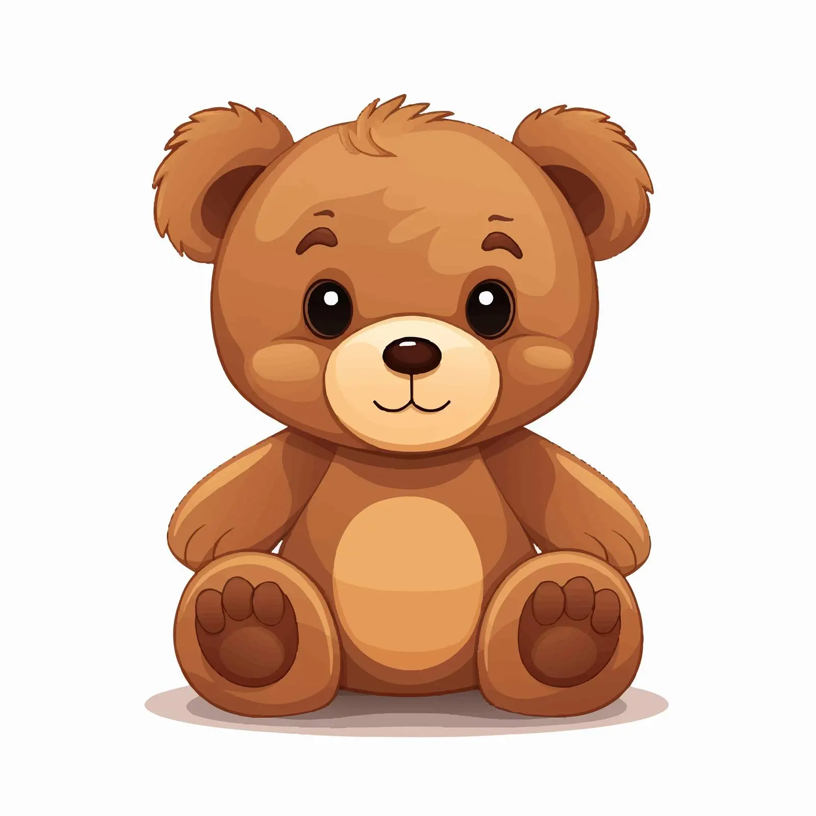 Close Up Cartoon Brown Teddy Bear Vector — free download from Dotvec