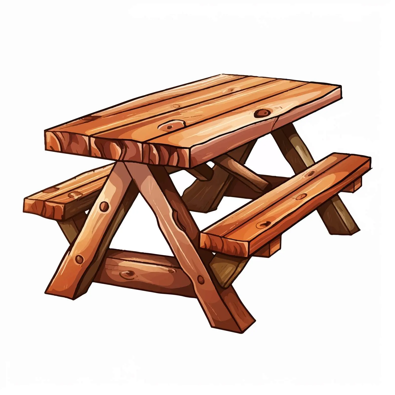 Classic Picnic Table Vector Illustration — free download from Dotvec