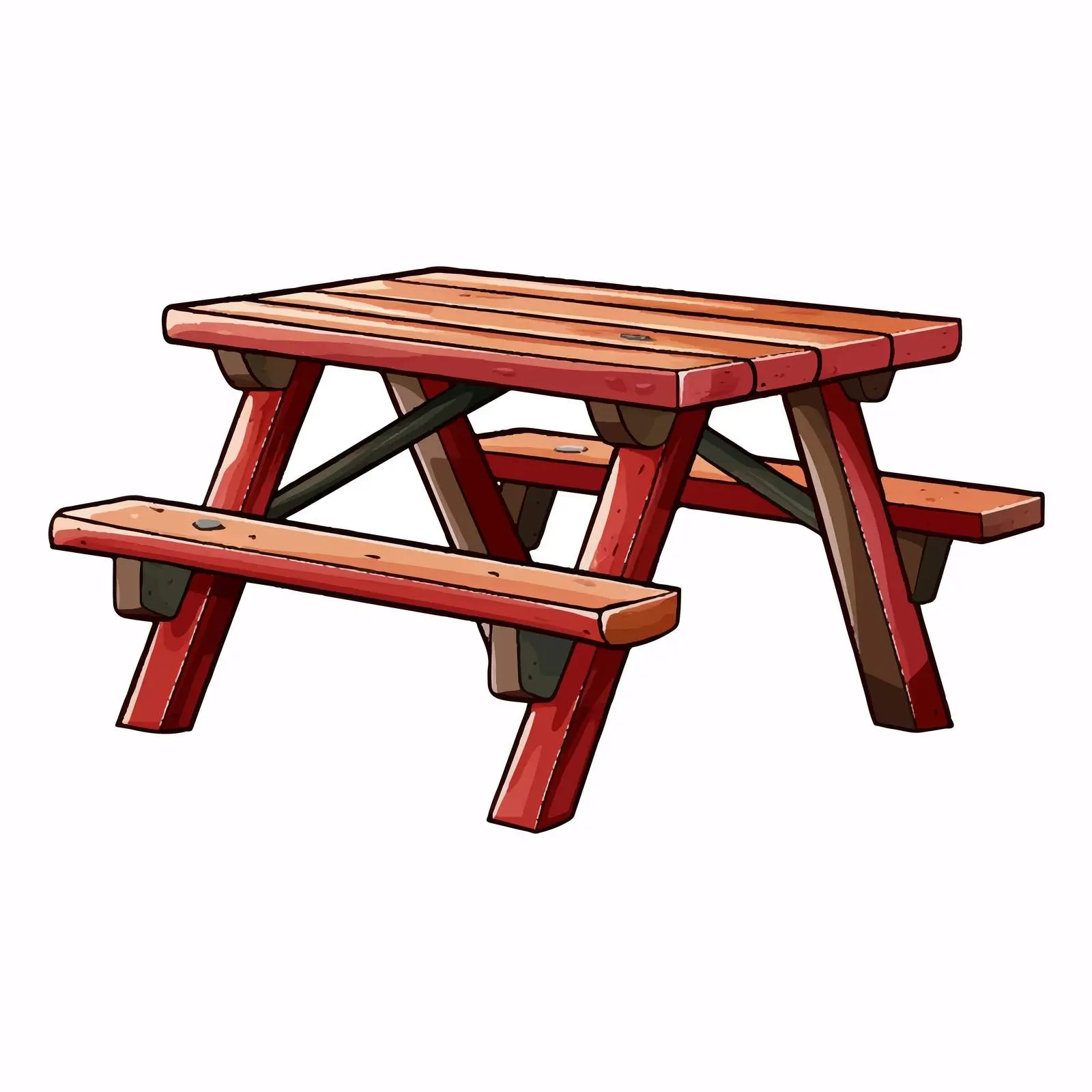 Close-up Classic Picnic Table Vector Illustration – free classical design image from Dotvec