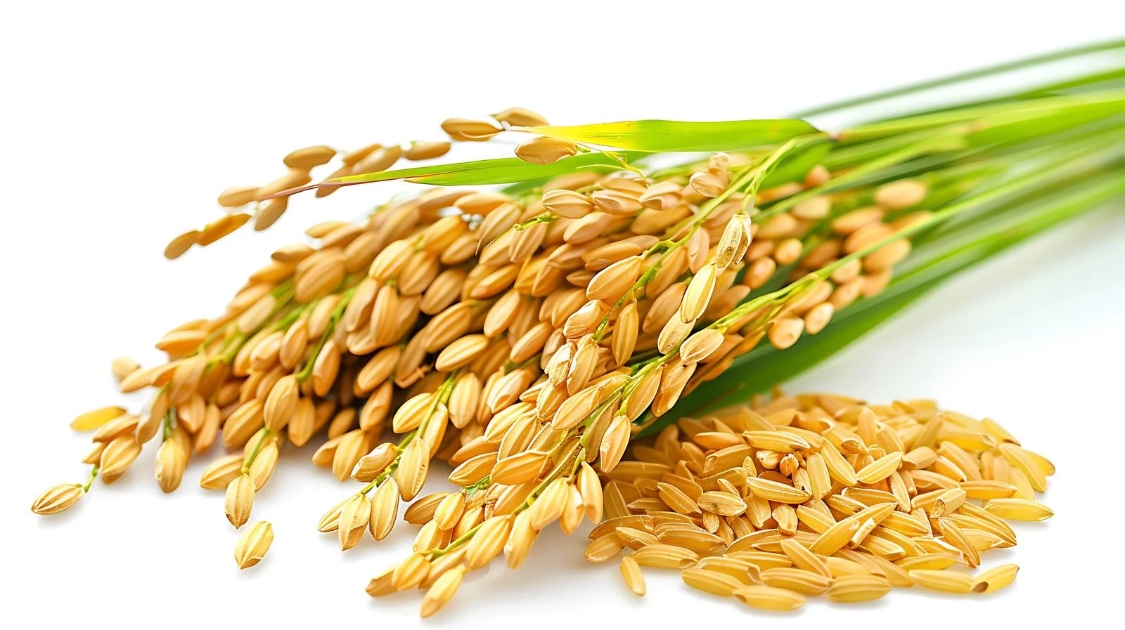 Golden Rice and Green Leaves Close-Up — free download from Dotvec