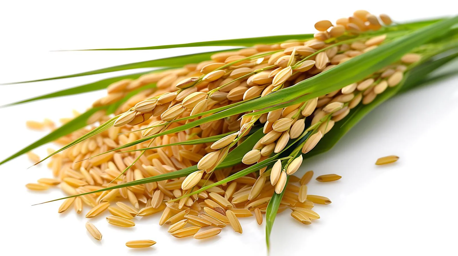 Close-up of Golden Rice and Green Leaves — free download from Dotvec