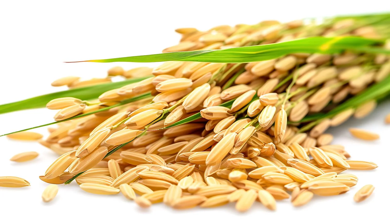 Close-up Gold Rice Seed with Leaves — free download from Dotvec