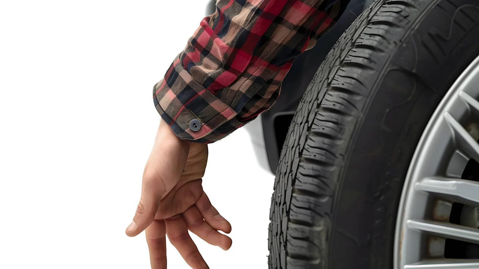 Mechanic Changing Spare Tire Close-Up — free download from Dotvec