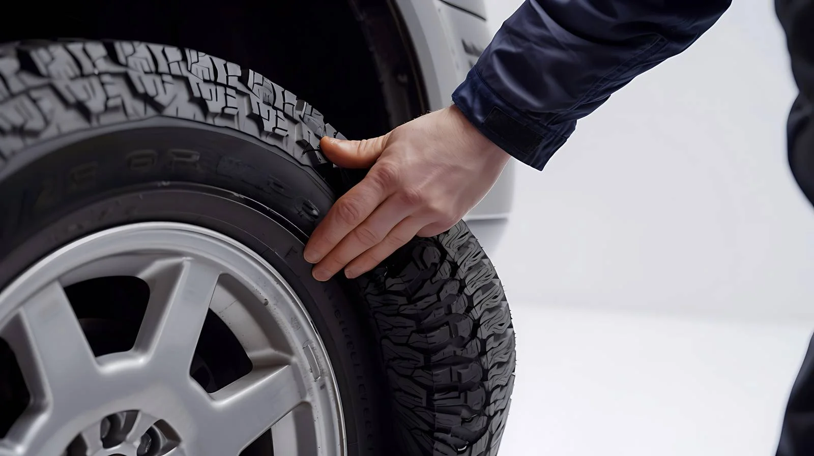 Mechanic retrieves spare tire from boot — free download from Dotvec