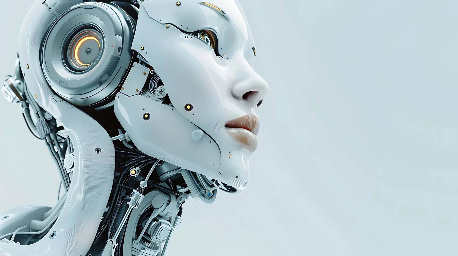 Robot Head Close-up on White Background — free download from Dotvec