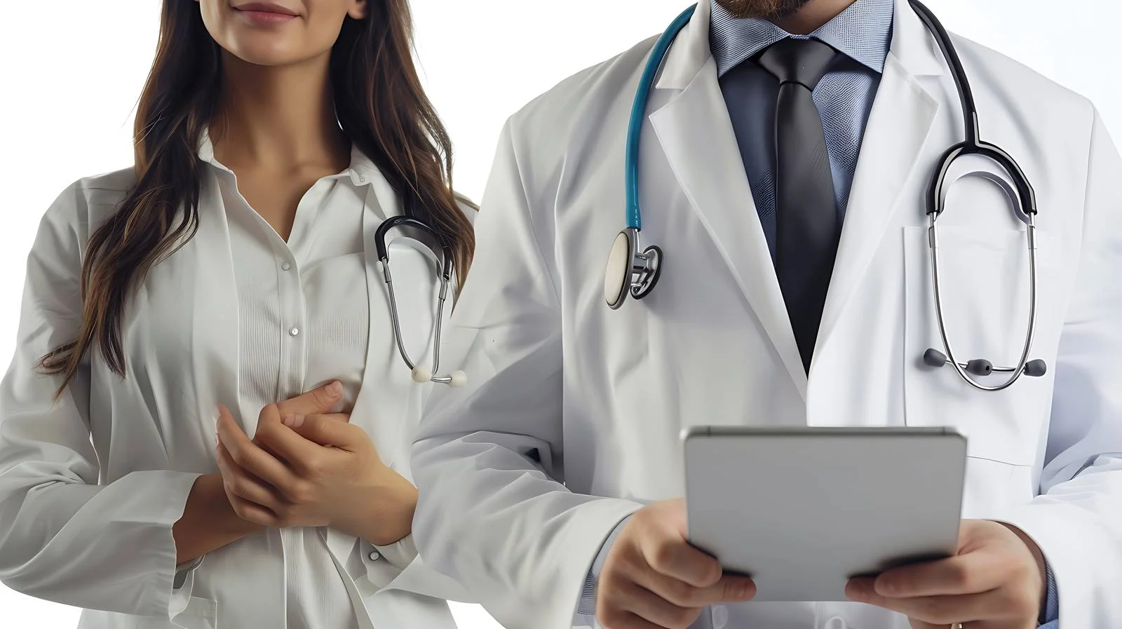 Businesswoman with Doctor and Tablet — free download from Dotvec