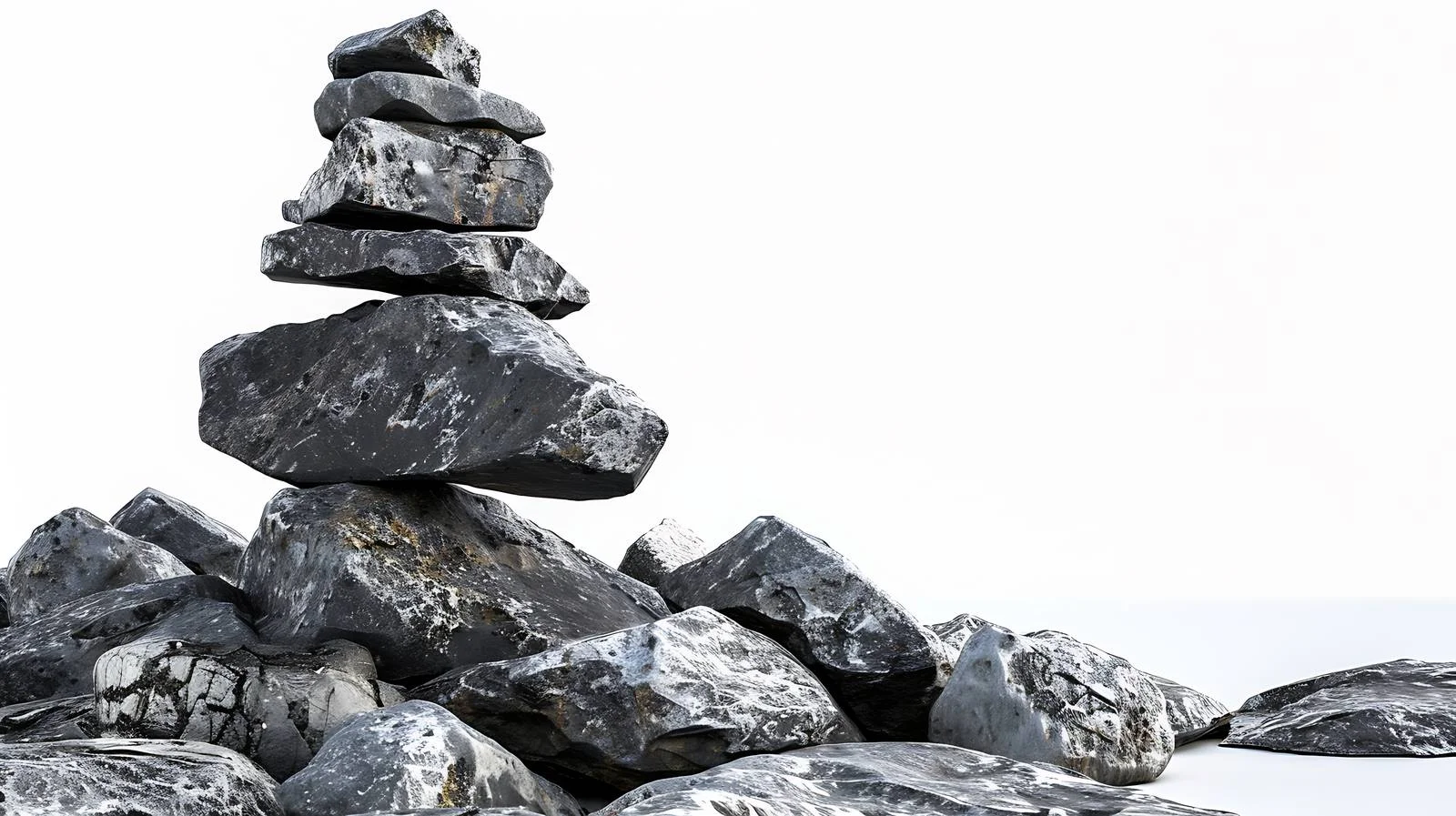 Mountain Cairn Close-up Amid Rocks — free download from Dotvec