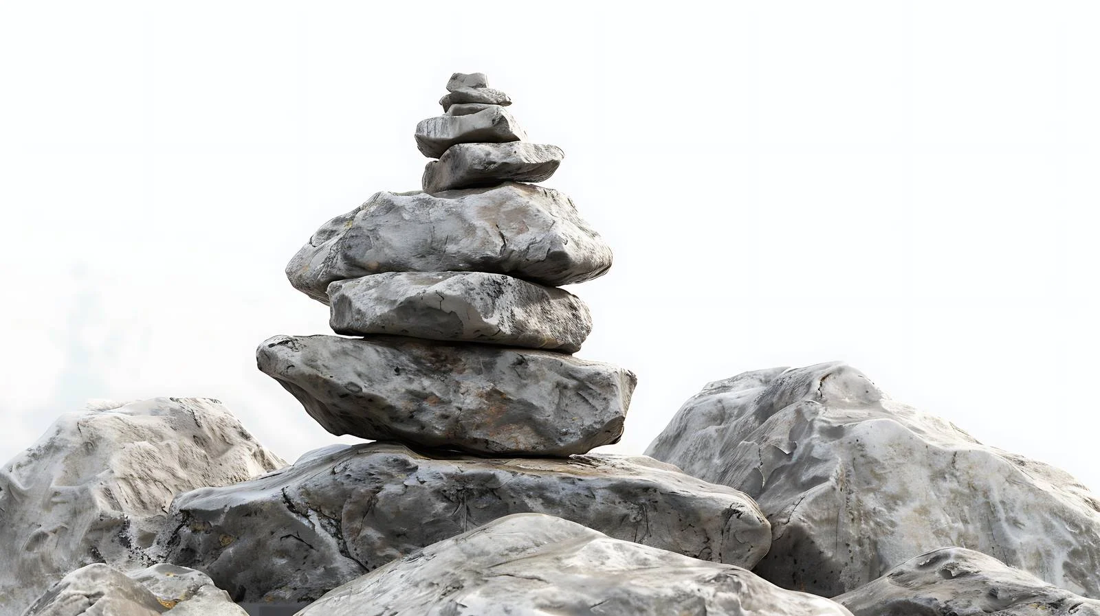 Mountain Cairn Detail Amidst Rocks Isolated — free download from Dotvec