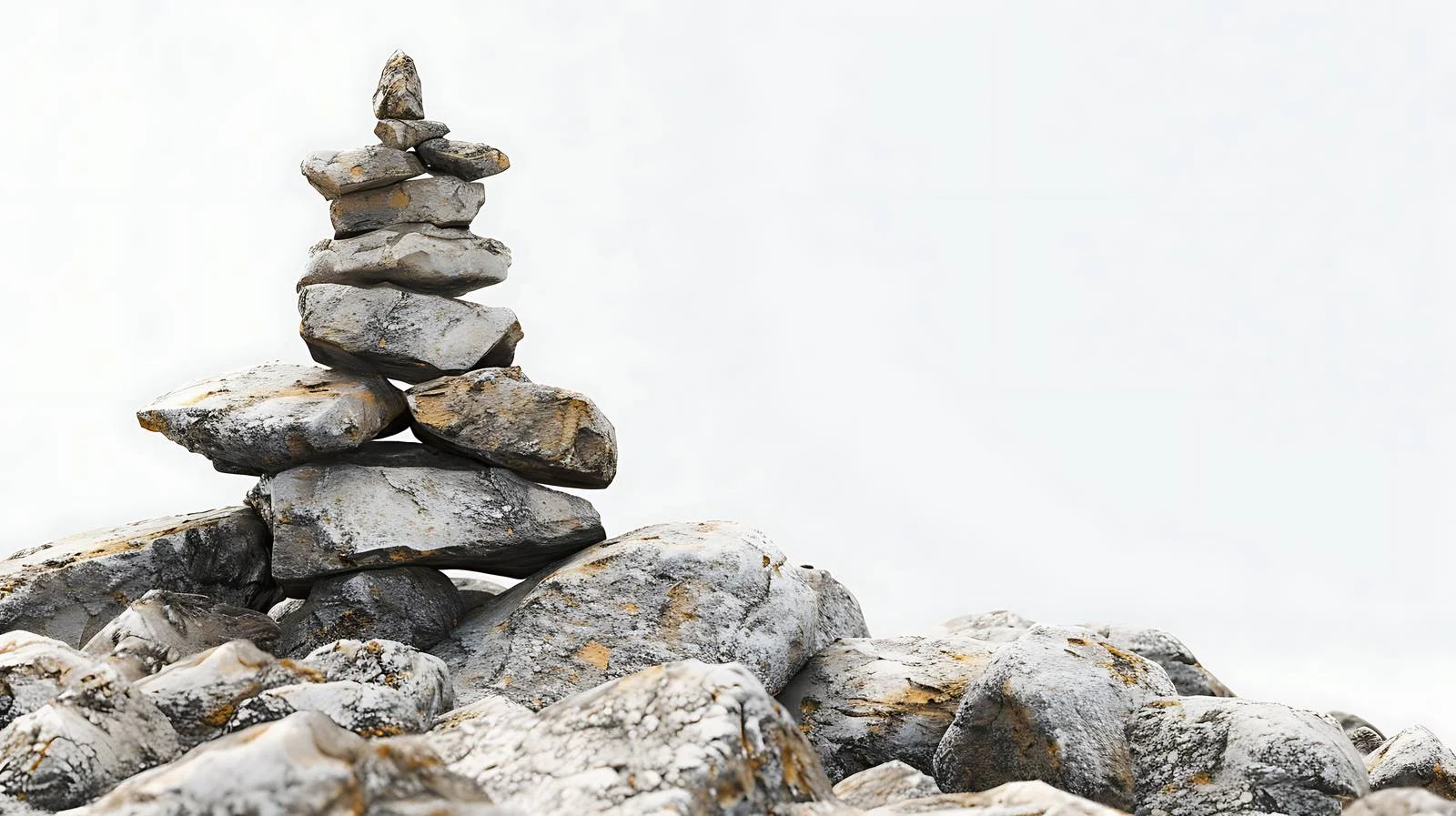 Serene cairn on rocky mountain backdrop — free download from Dotvec