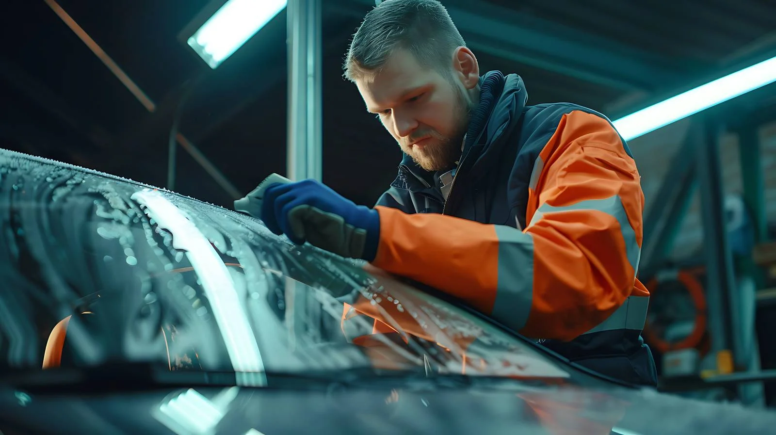 Professional Car Mechanic Workshop Scene — free download from Dotvec