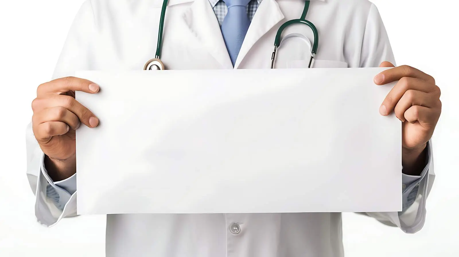 Doctor Holding Blank White Banner Isolated – free surgery image from Dotvec
