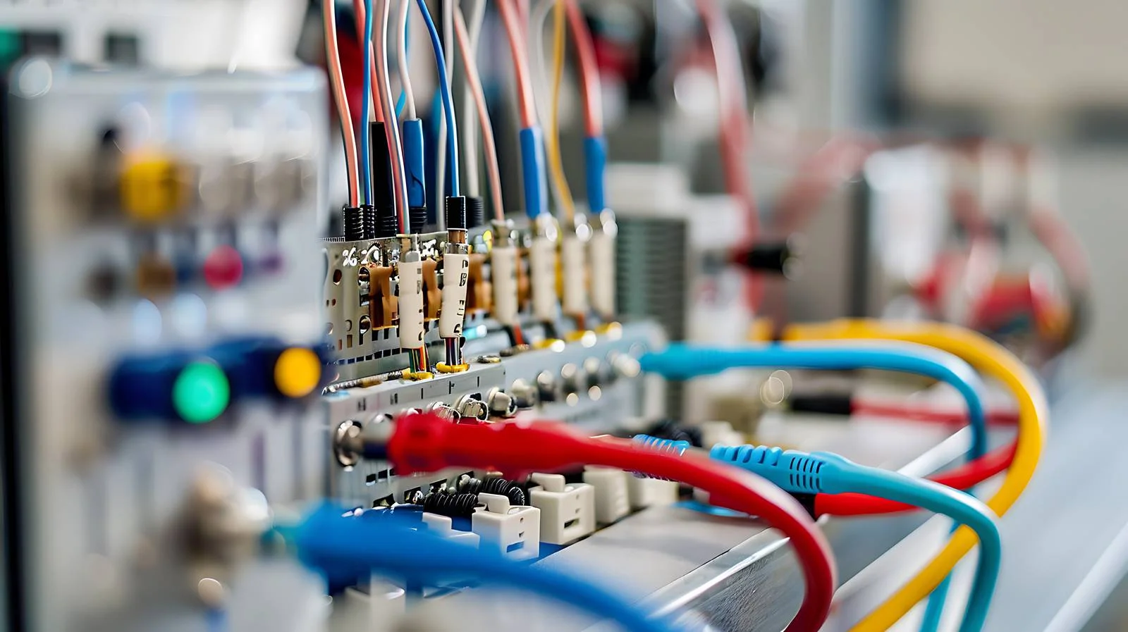 Electrical Equipment Lab Cables Close-up — free download from Dotvec