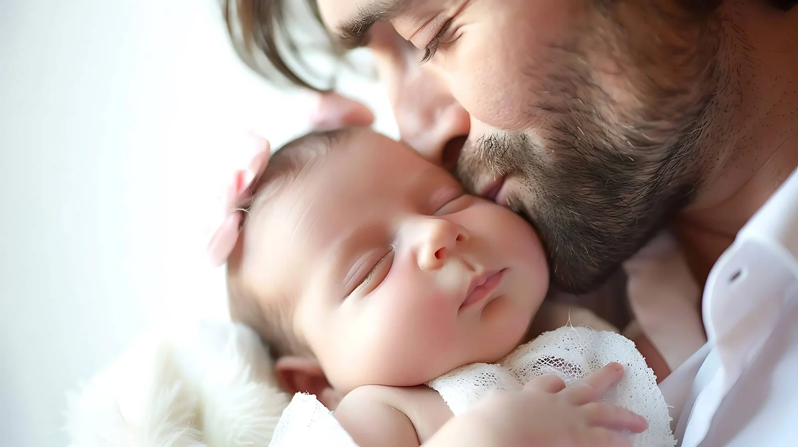 Tender Moment: Father Kissing Baby Girl — free download from Dotvec