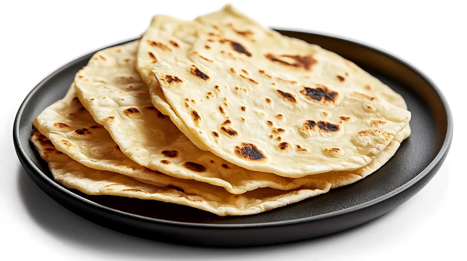 Close-up Freshly Baked Tortillas on Black Plate — free download from Dotvec