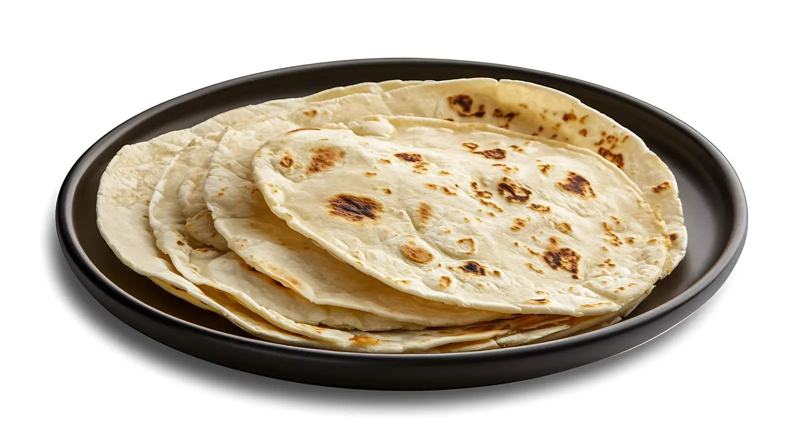Close-up Fresh Tortillas Black Plate — free download from Dotvec