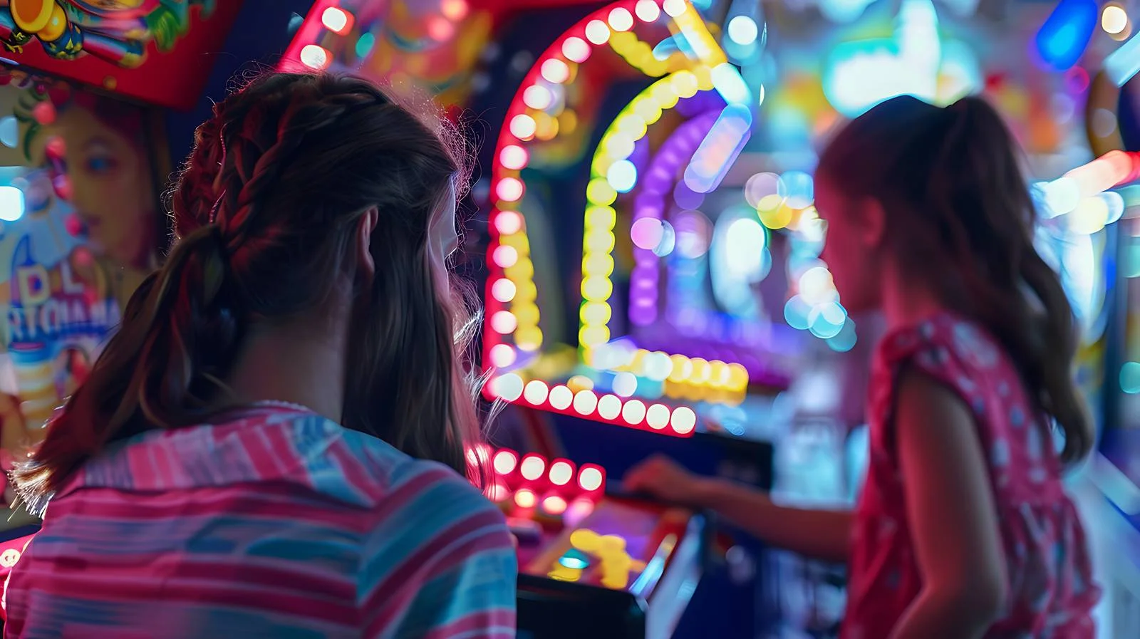 Amusement Arcade Friends Playing Together — free download from Dotvec