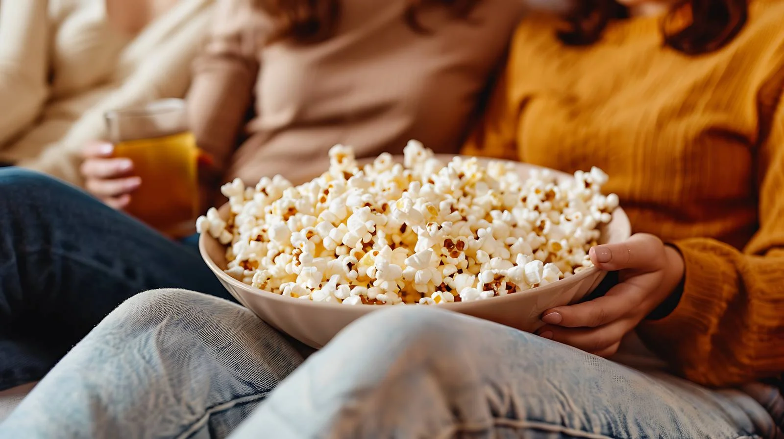 Close Friends Sharing Bowl on Couch — free download from Dotvec