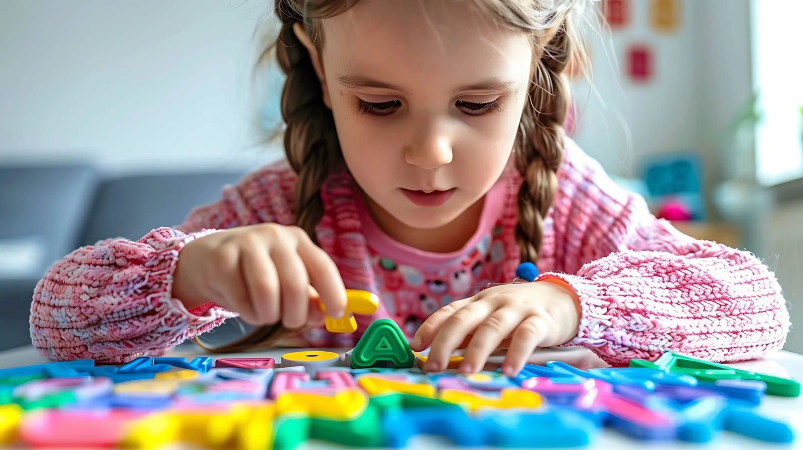 Child Learning Alphabet Game with Girl — free download from Dotvec