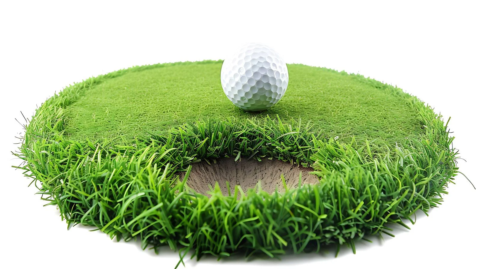 Detailed Golf Ball on Green Near Hole — free download from Dotvec