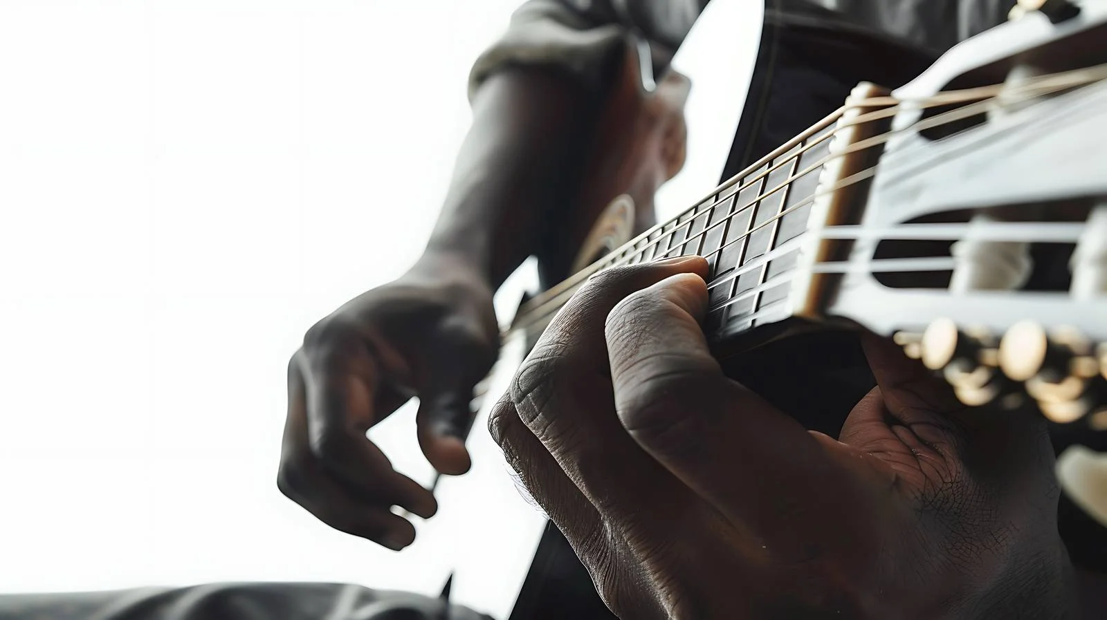 Detailed Hand Plucking Guitar Strings Closely — free download from Dotvec