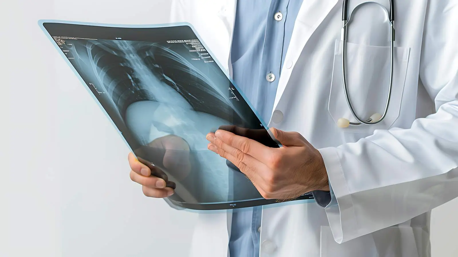 Male Doctor Examining X-Ray Image Close-Up — free download from Dotvec