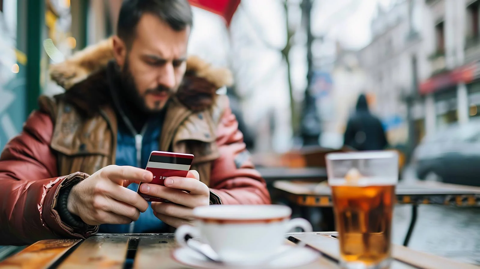 Close-up Man Mobile Payment — free download from Dotvec