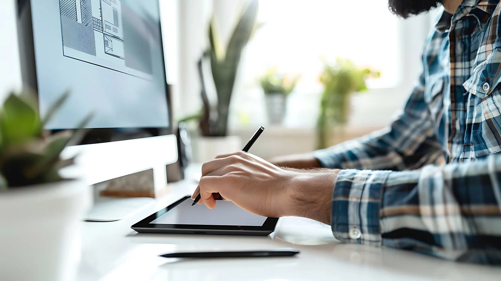 Man Creating Home Floor Plan — free download from Dotvec