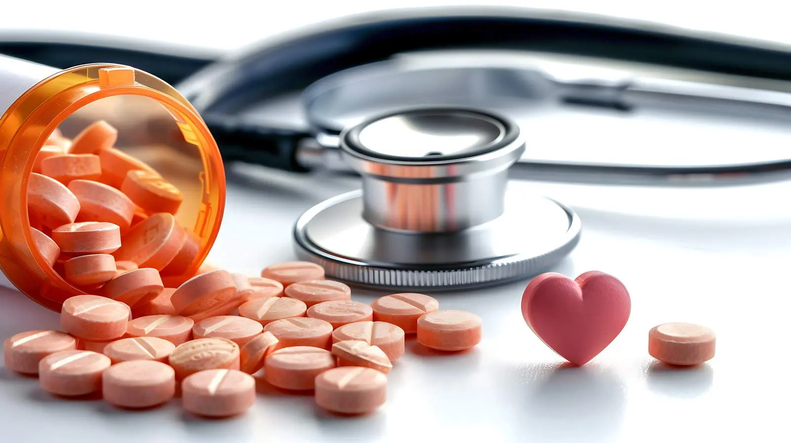 Pills and Stethoscope on Table Close-Up – free patient safety image from Dotvec