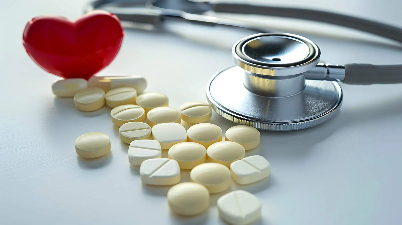 Pills and Stethoscope on Table Close-Up – free preventive care image from Dotvec