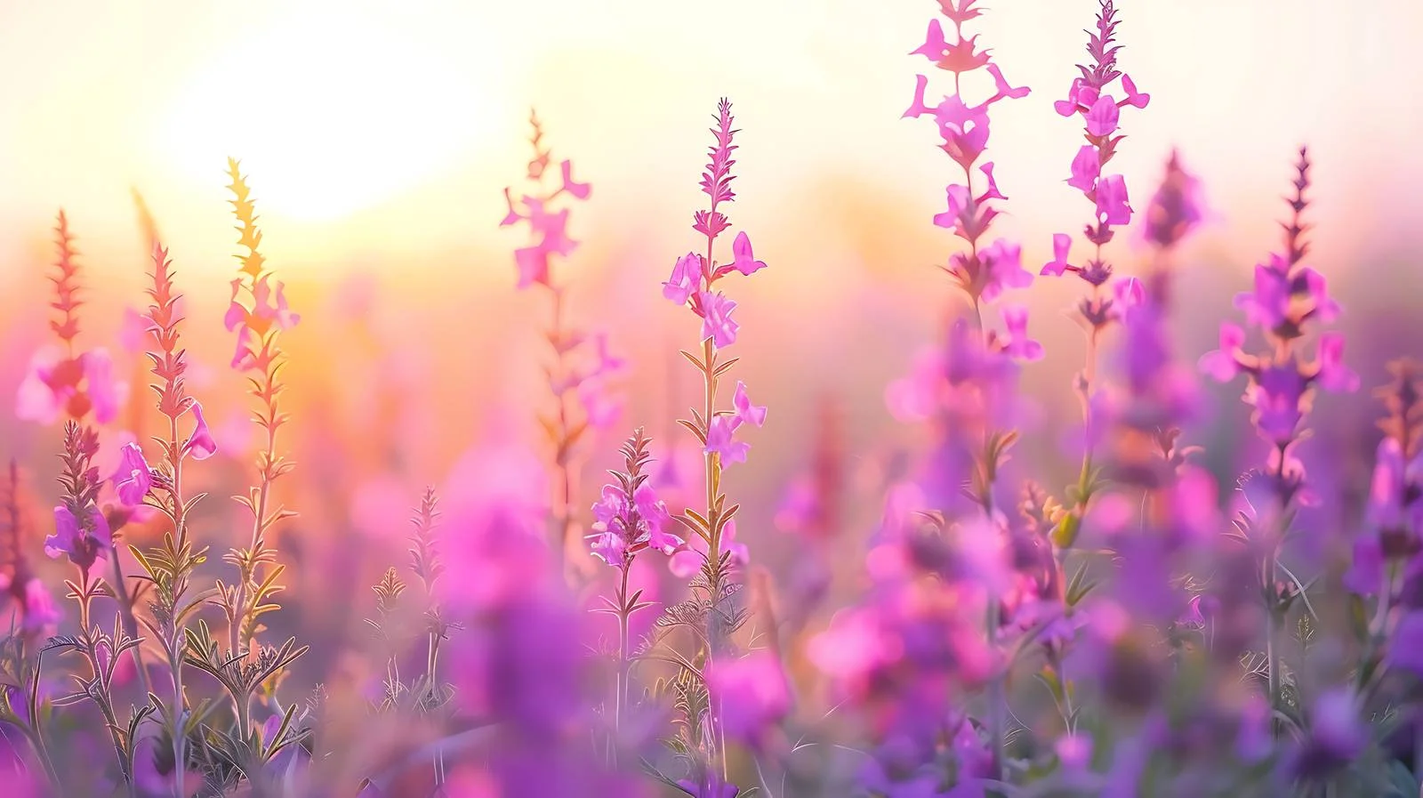 Vibrant purple field flowers close-up view — free download from Dotvec