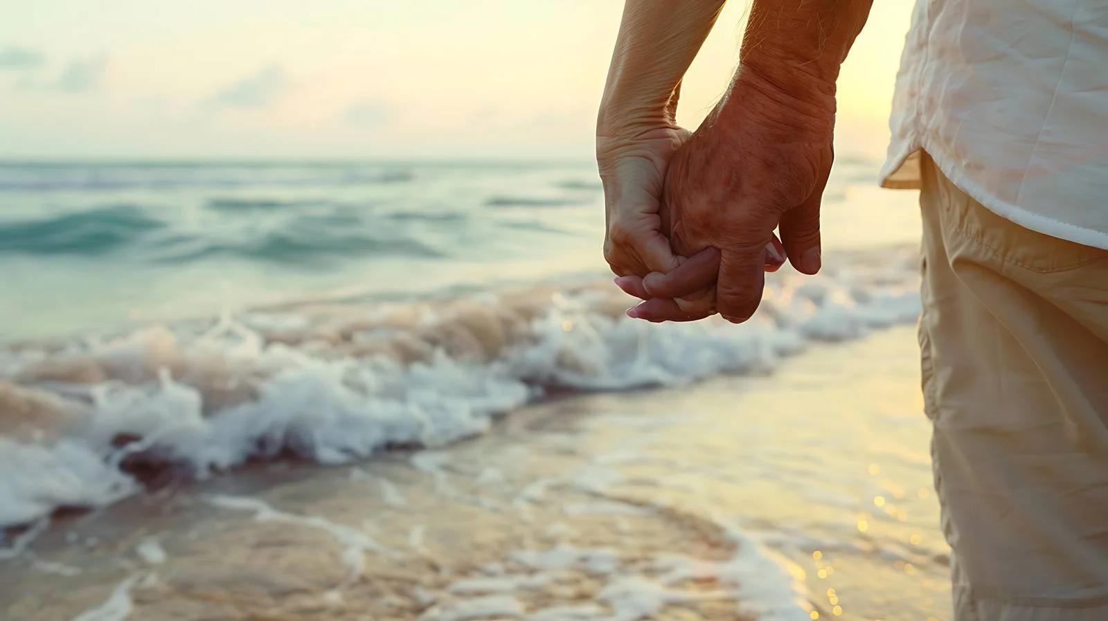 Senior Couple Holding Hands on Beach — free download from Dotvec