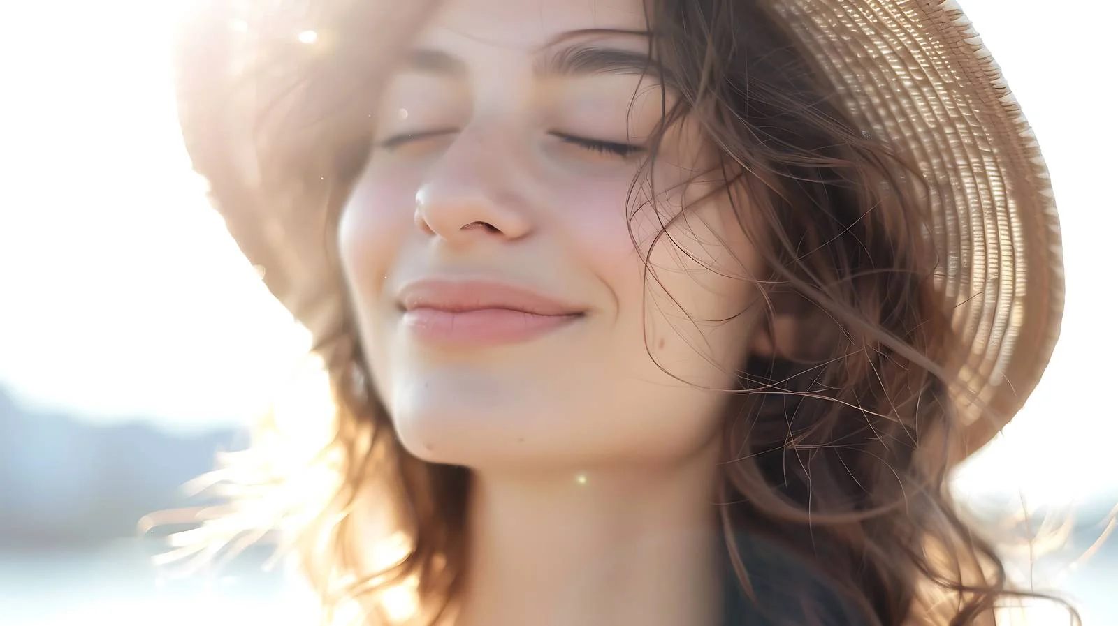 Radiant Woman with Eyes Closed — free download from Dotvec