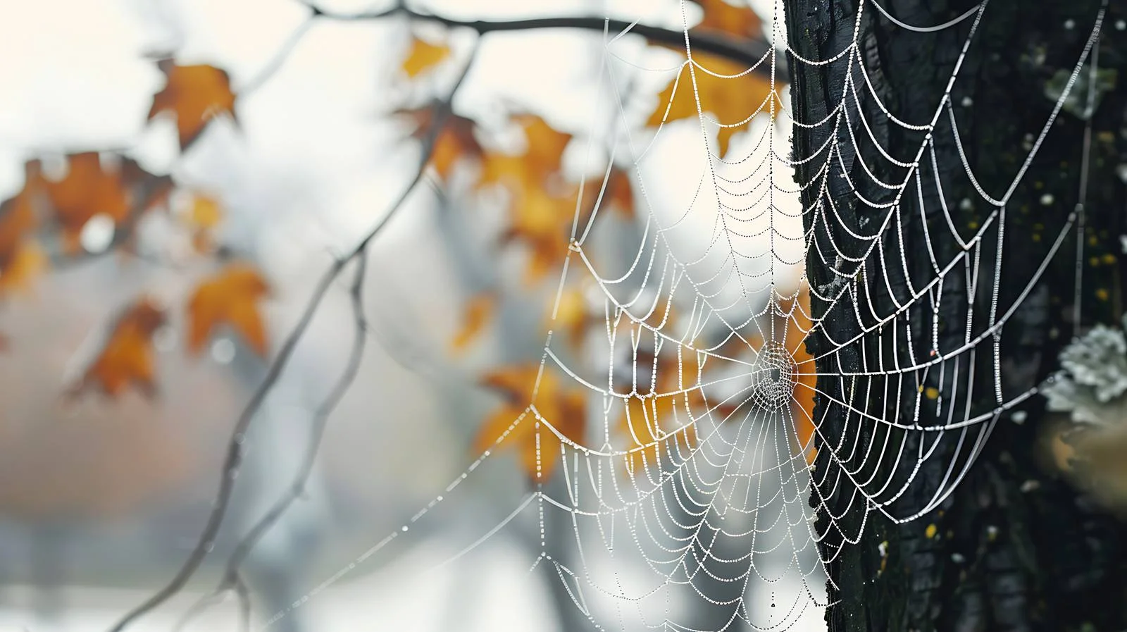 Detailed Spider Web on Forest Tree — free download from Dotvec