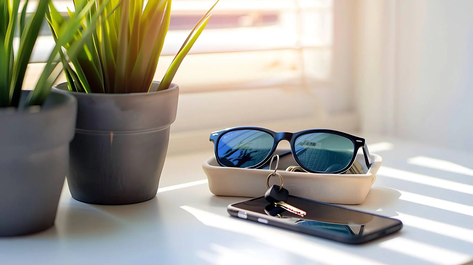 Modern Accessories: Sunglasses, Smartphone, Car Key — free download from Dotvec