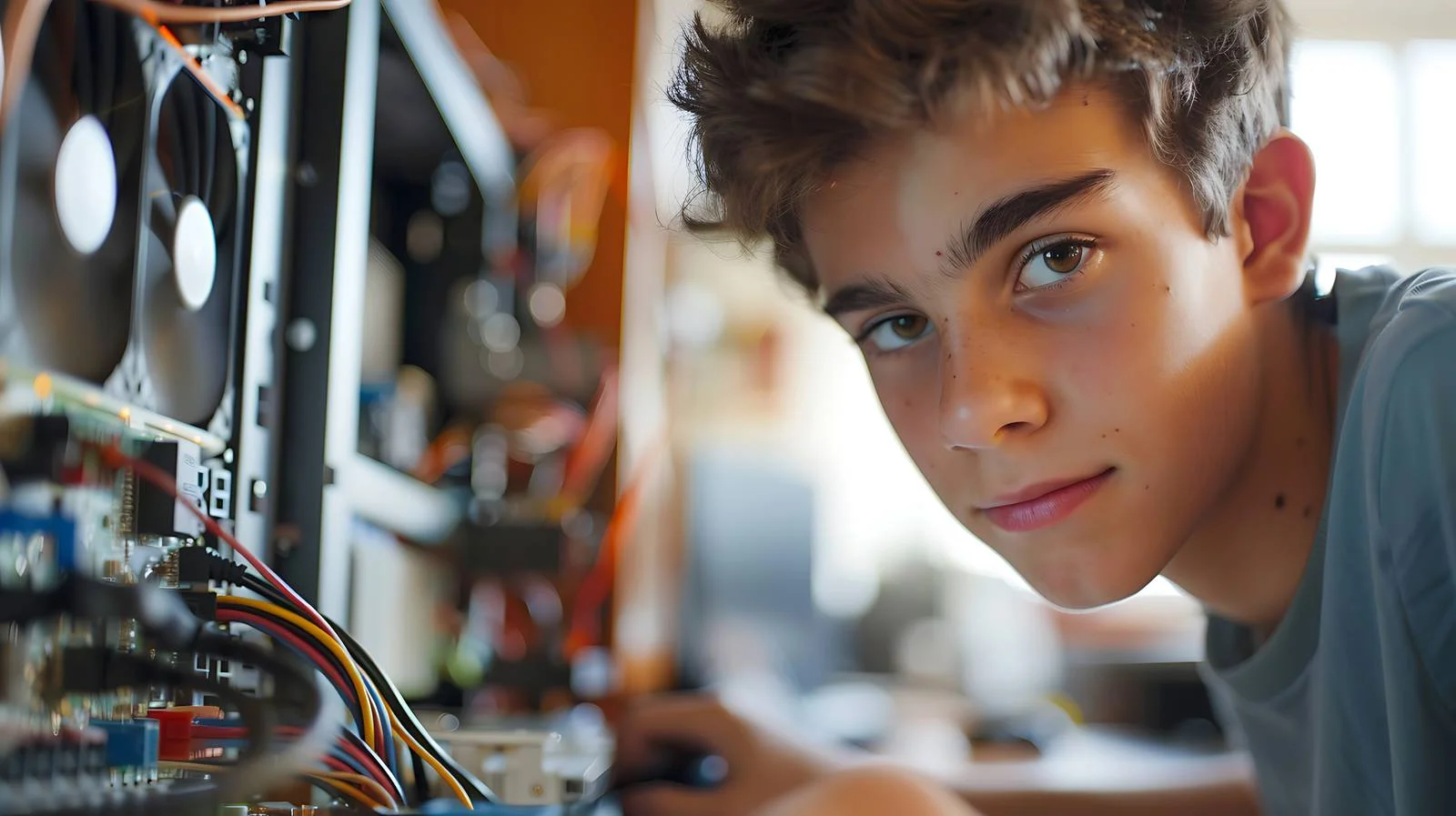 Teenager Assembling Personal Computer — free download from Dotvec