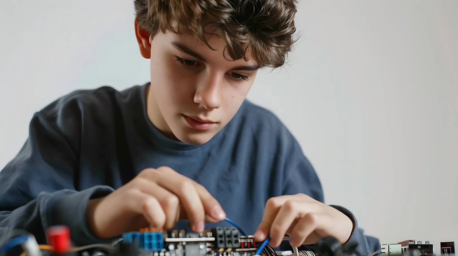 Teenager Assembling Personal Computer — free download from Dotvec